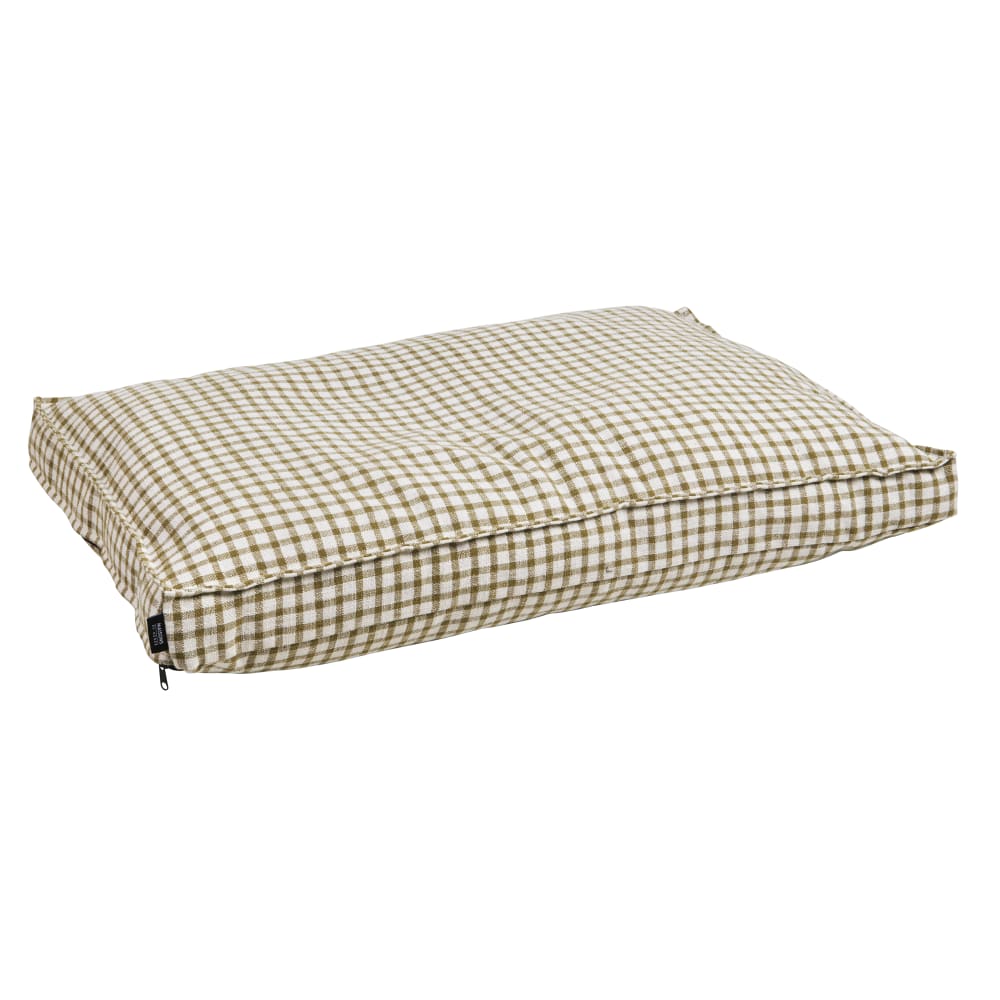 Coussin pour chien et chat motif vichy vert kaki 90x60