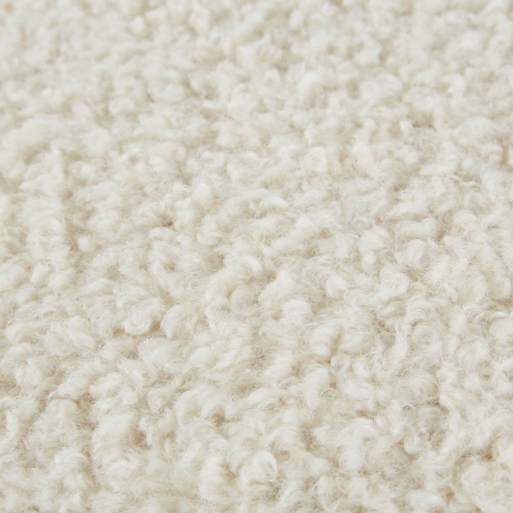 Coussin rond effet laine bouclée écru D45 — vue 3