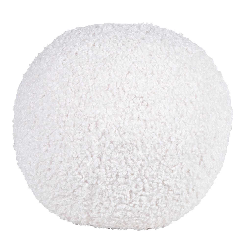 Coussin sphérique imitation fourrure blanche D30 — Beyit