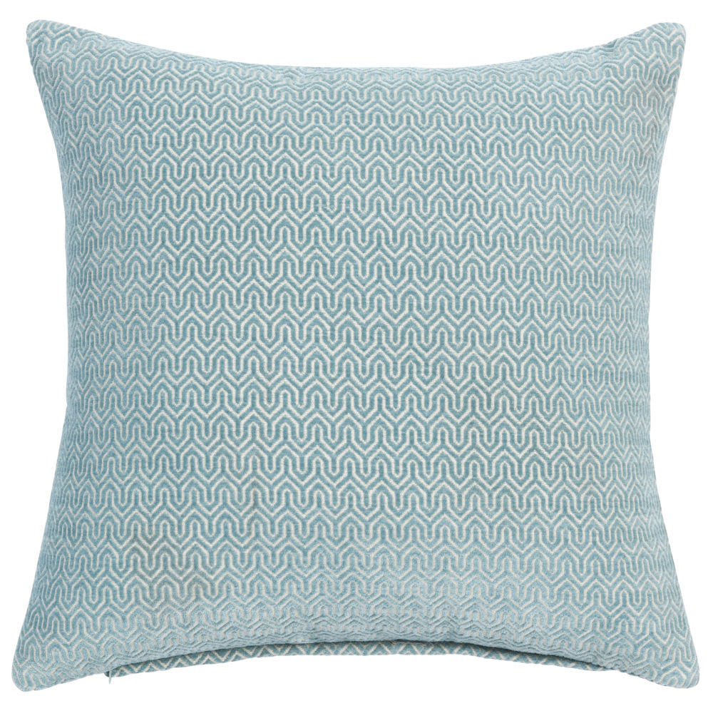 Coussin tissé jacquard bleu 45x45