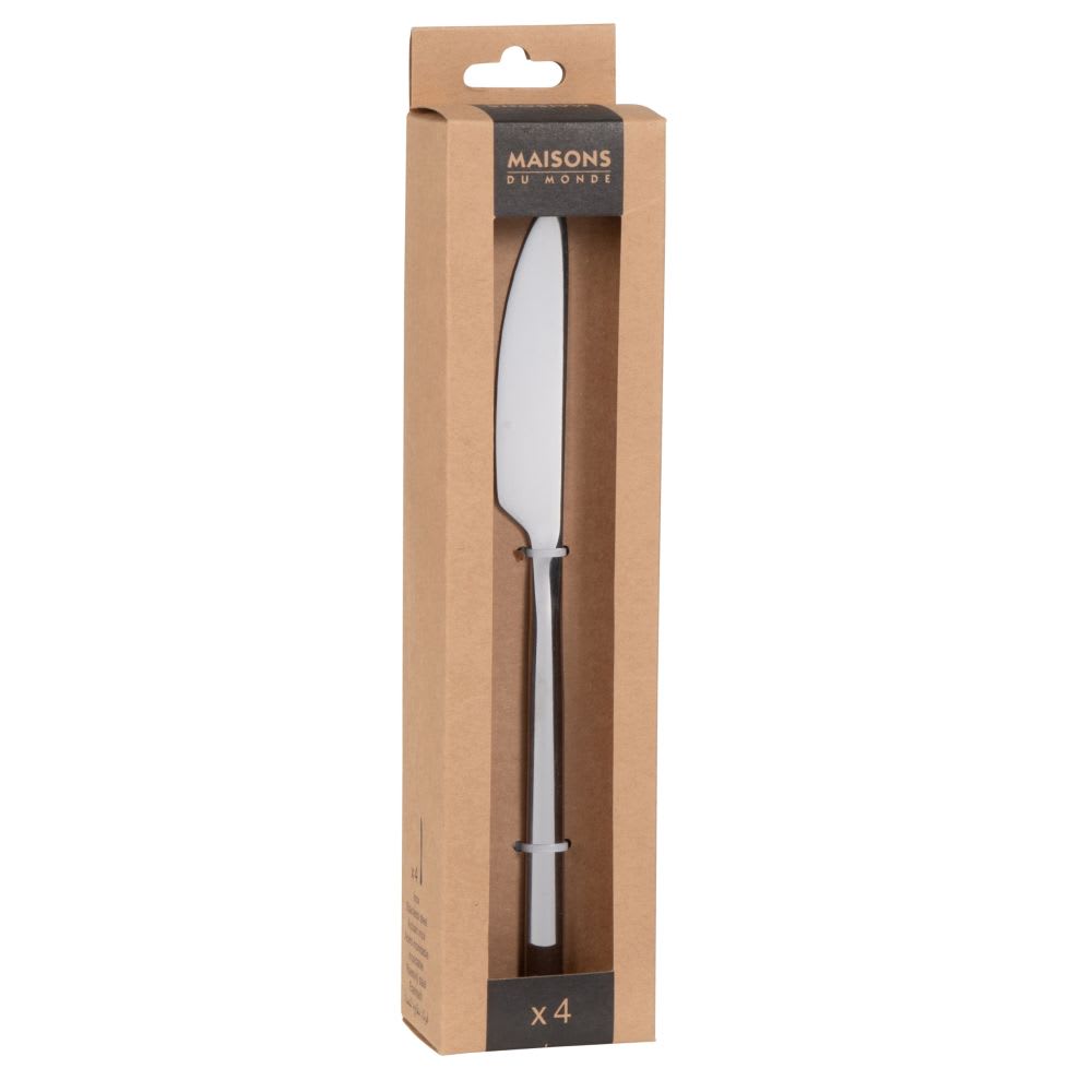 Couteaux en inox argenté (x4)