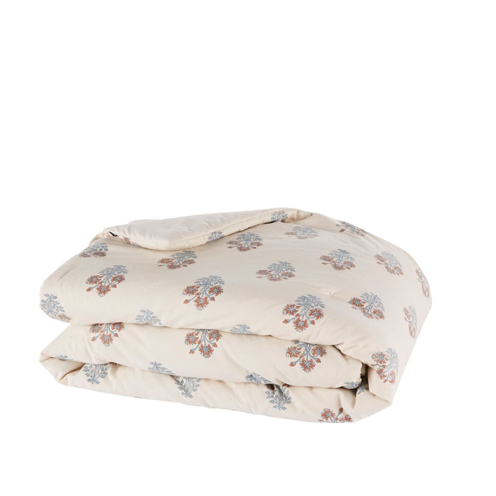 Couvre-lit boutis en coton et lin écru imprimé multicolore 220x240 - Maisons du Monde