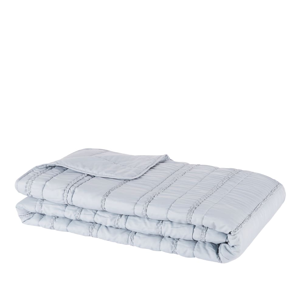 Couvre lit boutis vert avec bandes froncées 220x240