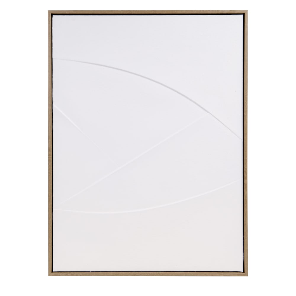 Cuadro abstracto blanco en relieve 53x70 cm