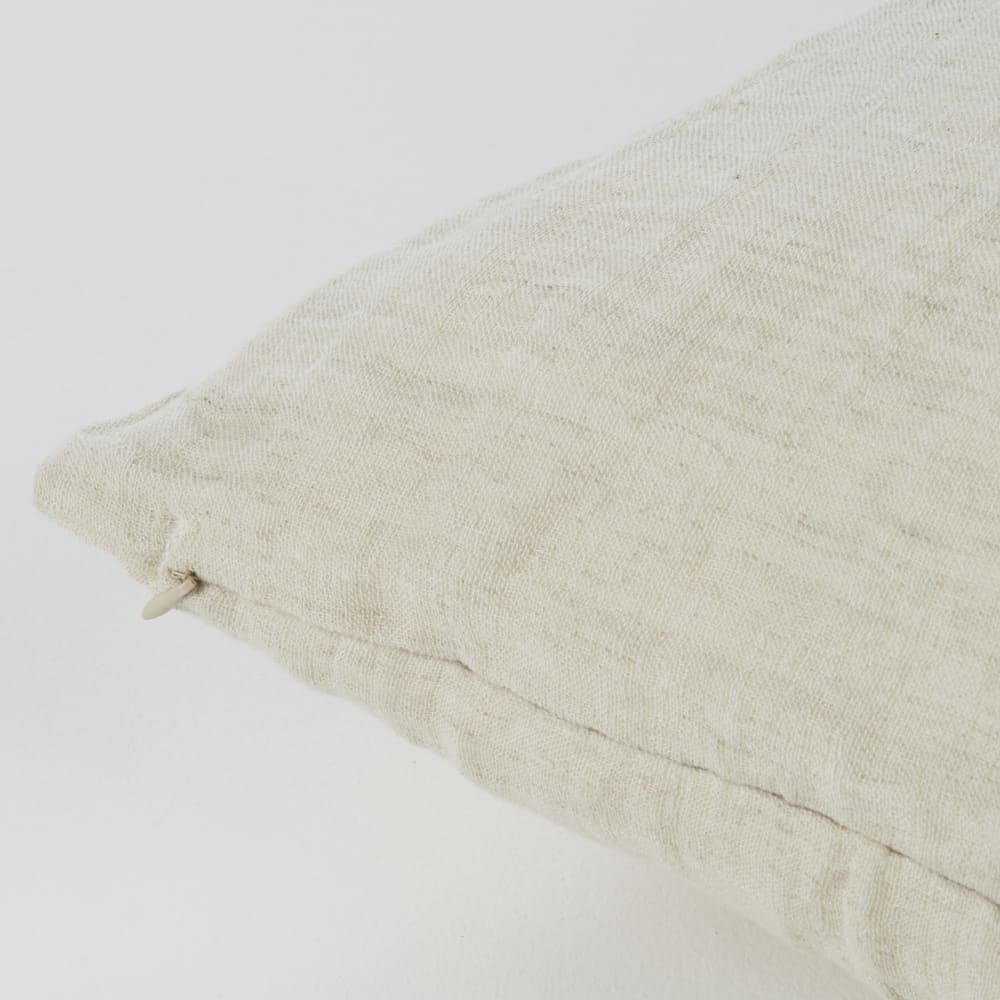 Cuscino in garza di cotone riciclato e lino intessuto beige 60 x