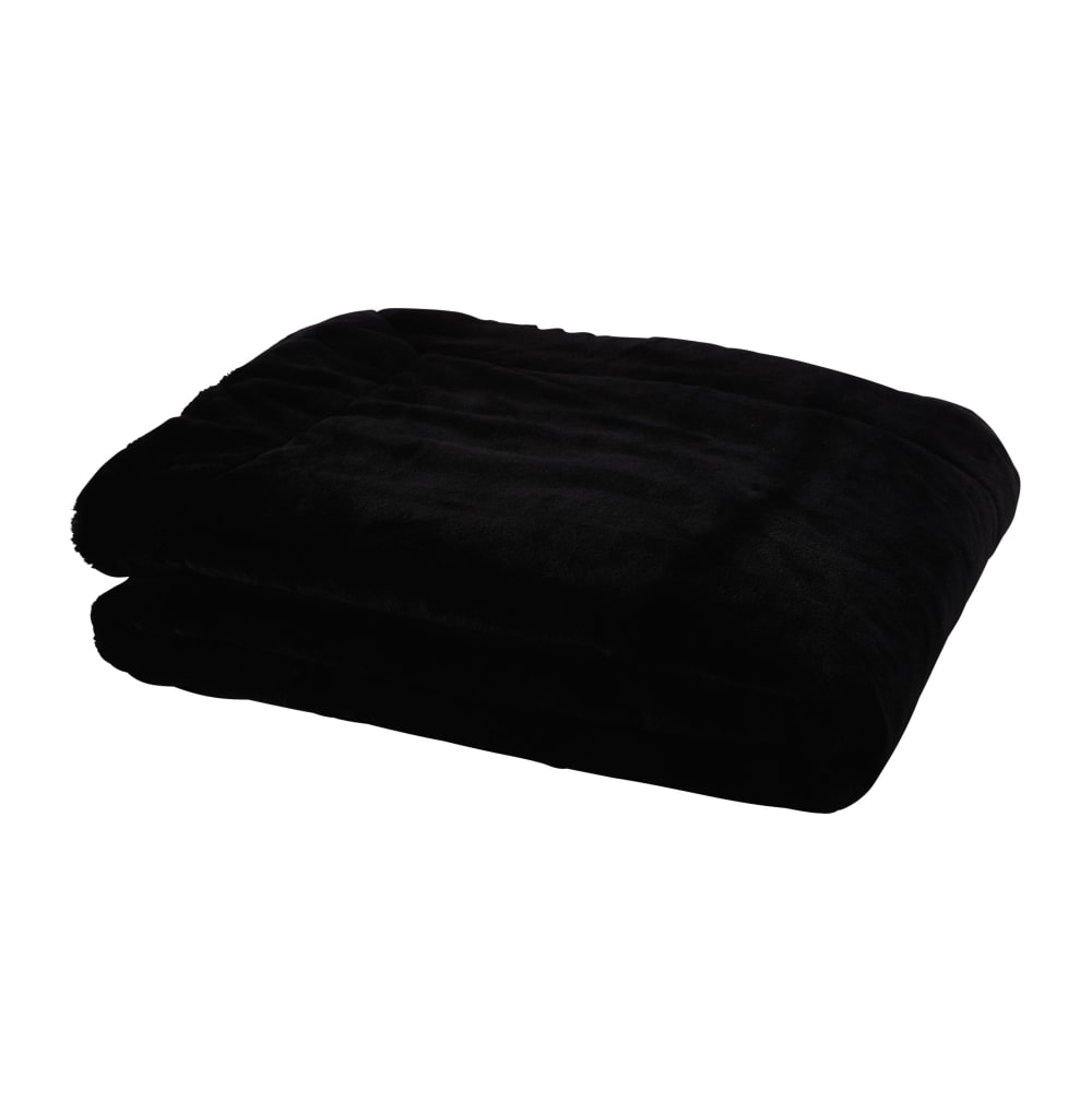 Decke aus Kunstfell, schwarz, 150x180 - Maisons Du Monde