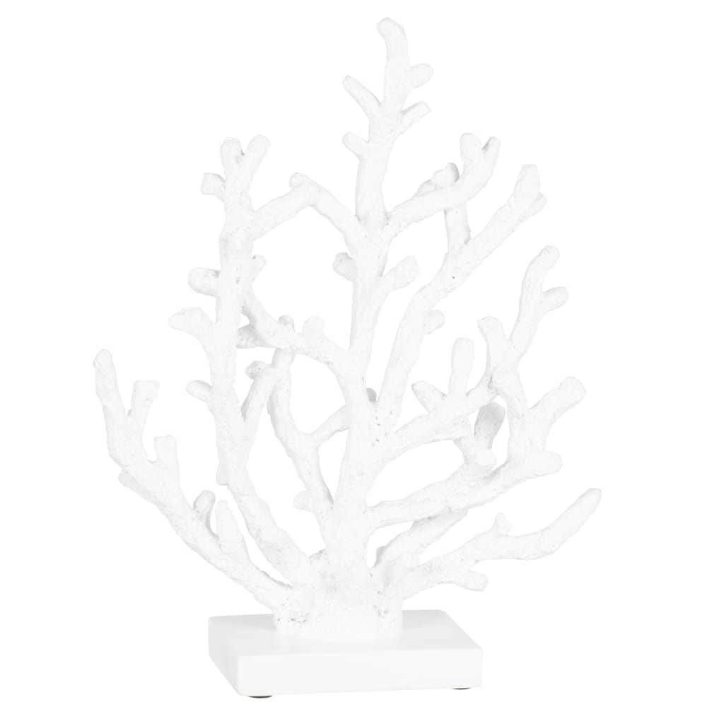 Déco à poser corail en polyrésine blanche H33