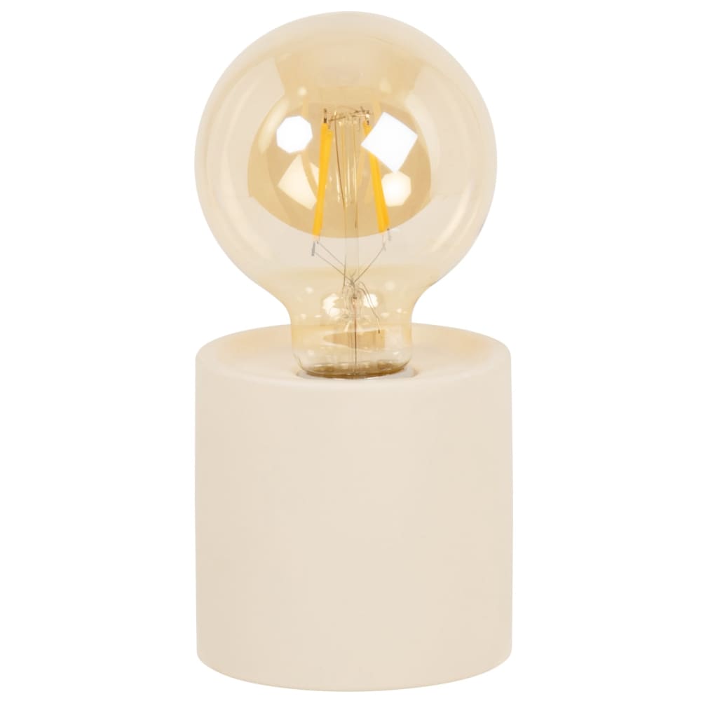 Déco luminseuse en dolomite et globe en verre ambré, H17 cm Déco luminseuse en dolomite et globe en verre ambré, H17 cm