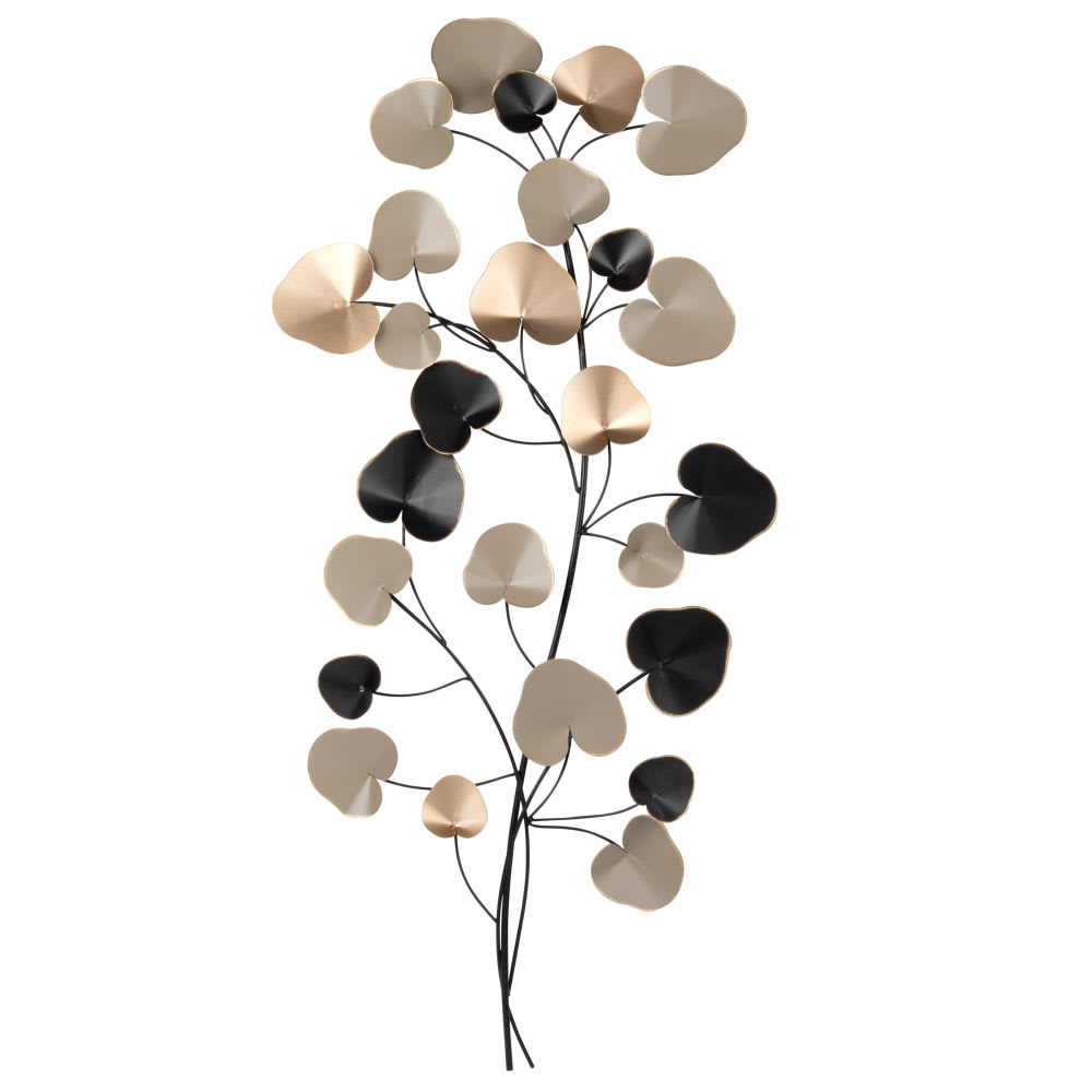 Déco murale branchage en métal tricolore 40x94