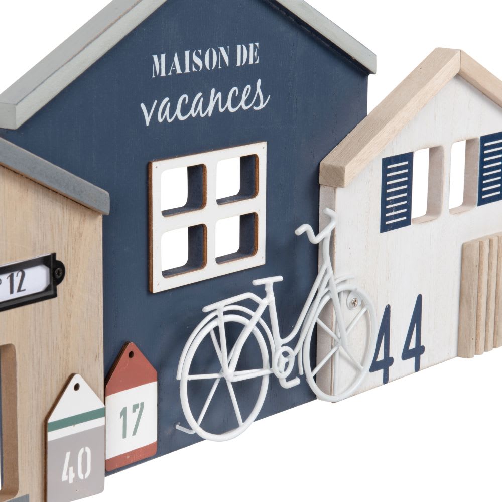 Déco murale cabanes de pêcheur multicolores, 83x22 cm