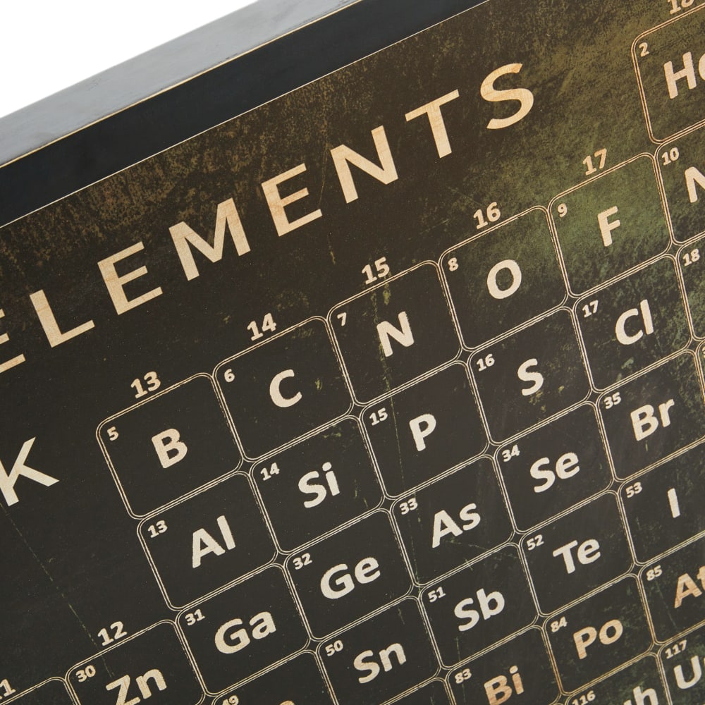 Déco murale éléments périodiques en métal noir 120x80