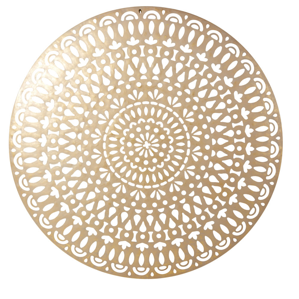 Déco murale en fer forgé ajouré doré, D120 cm — Beyit