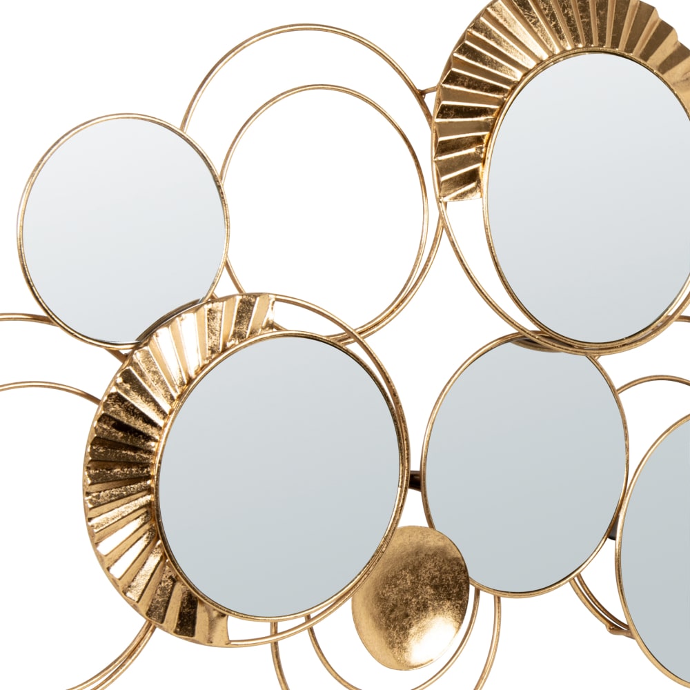 Déco murale en fonte et aluminium doré et miroir, 114x54 cm — vue 3