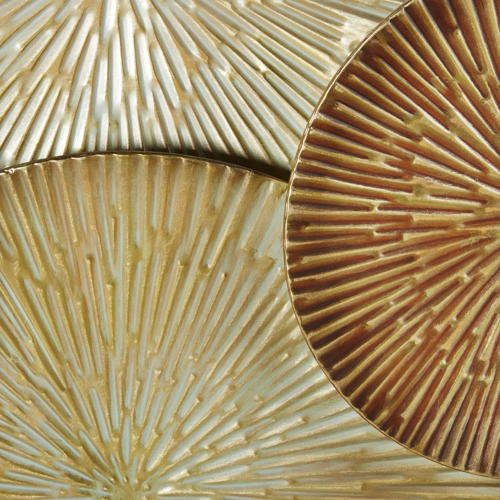 Déco murale en métal doré et marron 141x82