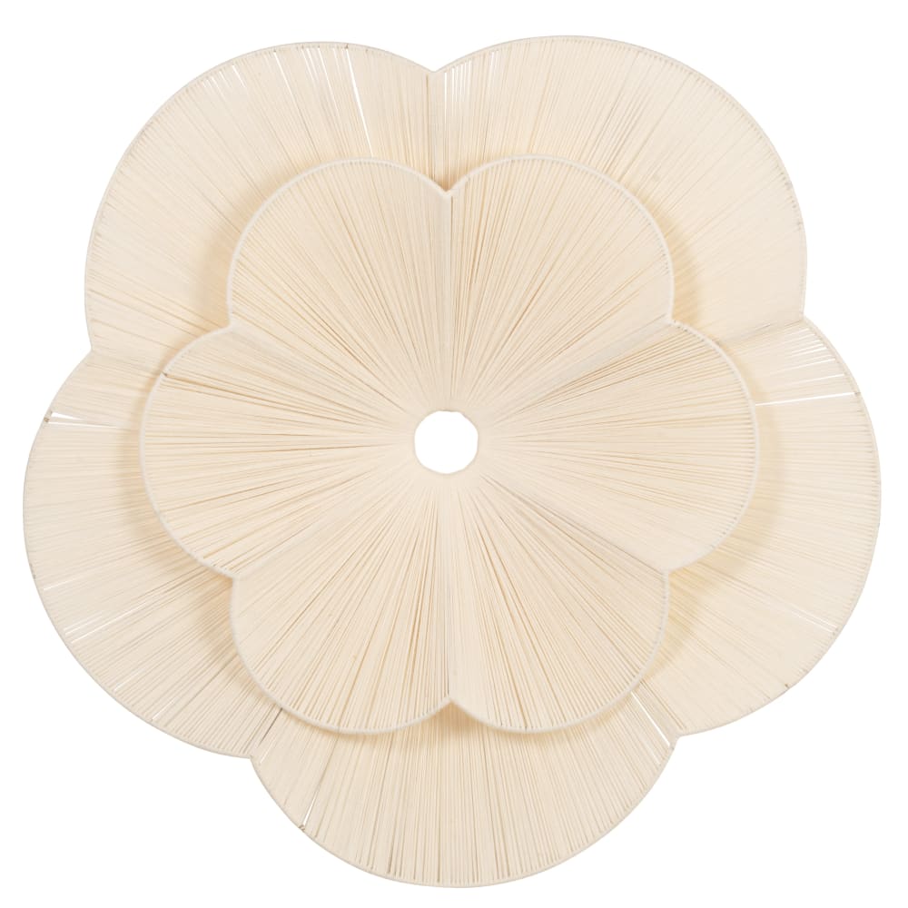Déco murale fleur en coton tressé beige, D63 cm
