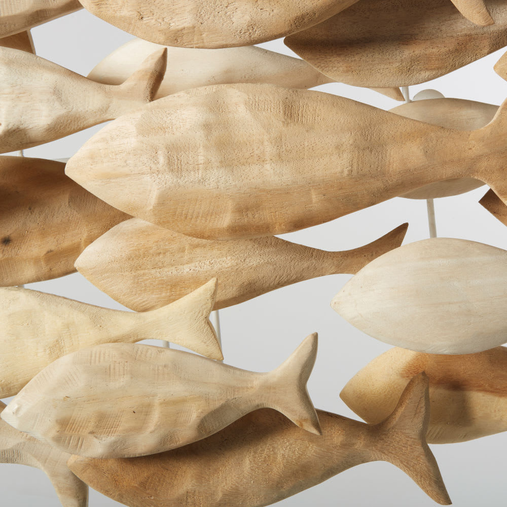 Déco murale poissons en bois d'albizia 104x49 - Maisons du Monde