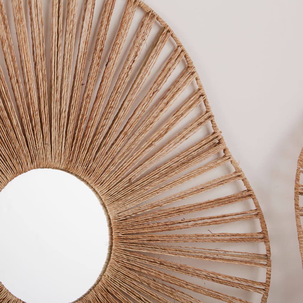 Déco murales fleurs en jute tressé (x3) 79x75 - Maisons du Monde