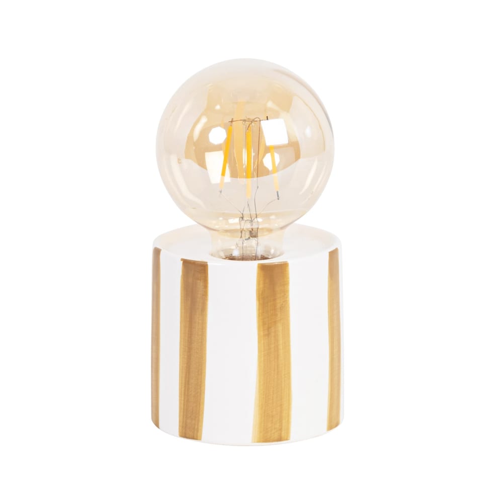 Décoration lumineuse en céramique bicolore, H17 cm
