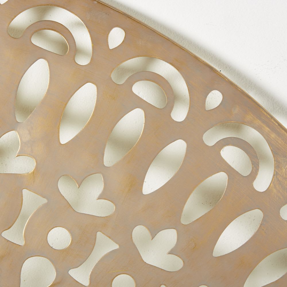 Decorazione da parete in ferro battuto traforato color oro, Ø