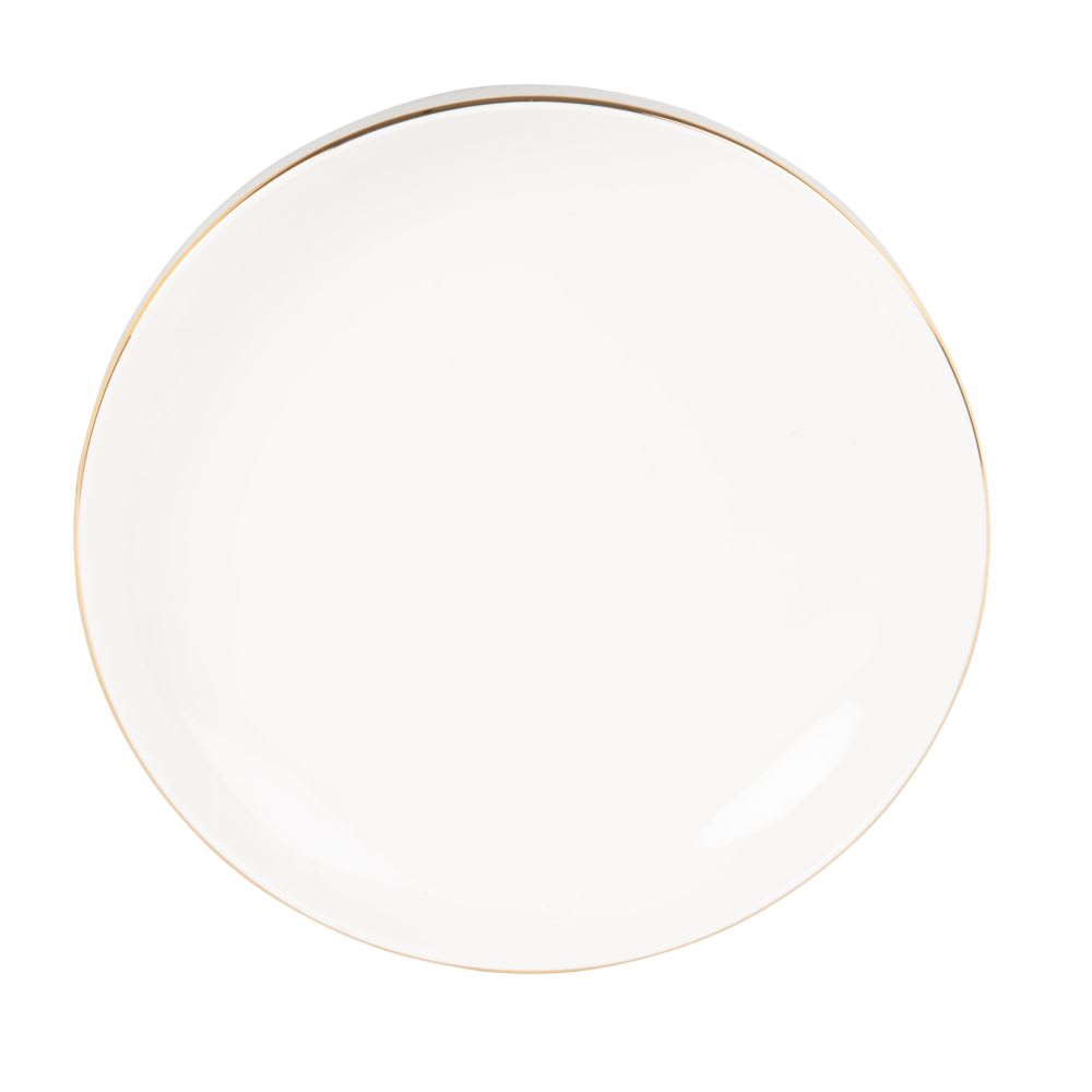 Diep bord van wit en goud porselein - Maisons Du Monde