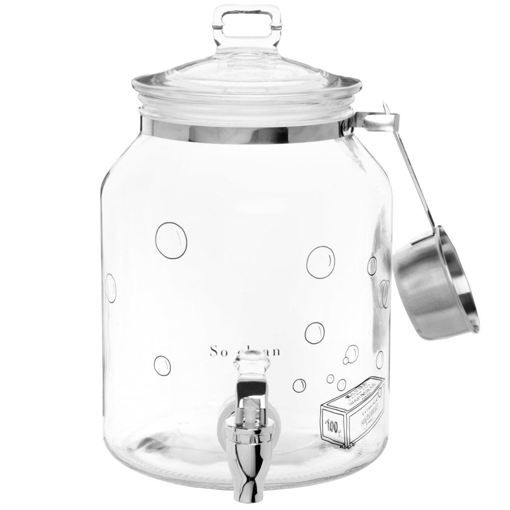 Distributeur à lessive en verre motifs noirs au trait 3L
