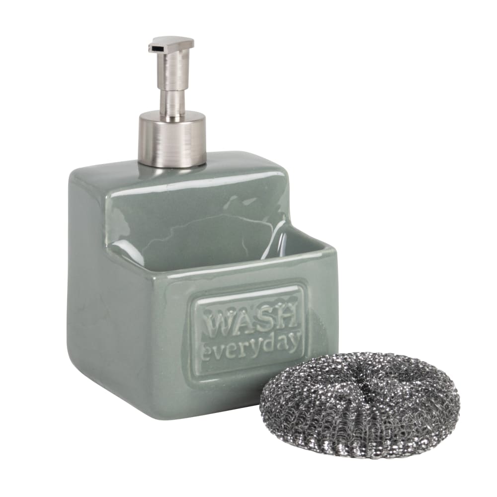 Distributeur de savon et porte-éponge en dolomite bleue - Maisons du Monde