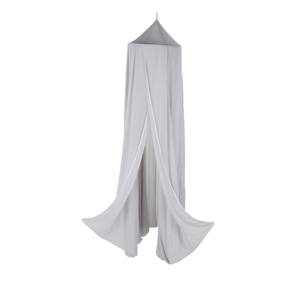 Dosel para cama infantil azul claro y plateado