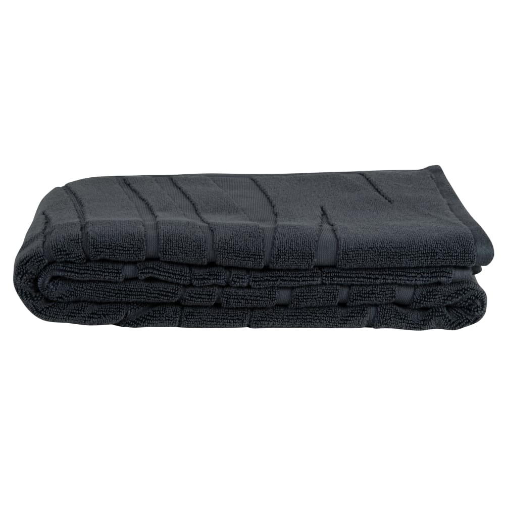 Drap de bain en coton biologique gris anthracite à motifs 100x150