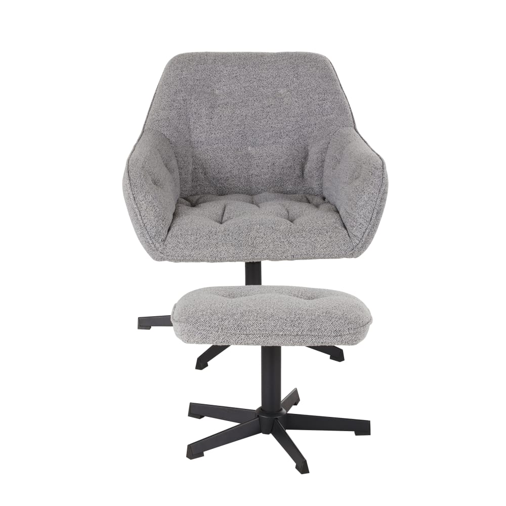 Drehbarer Sessel mit Fußstütze, grau - Maisons Du Monde