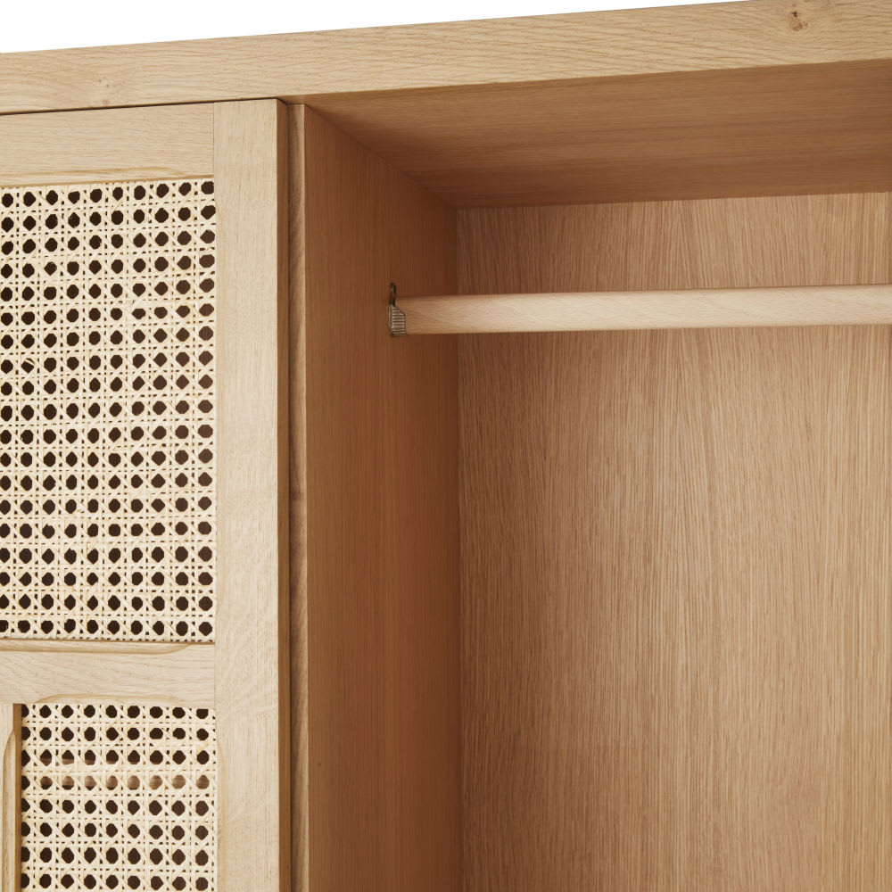 Dressing 2 portes battantes cannage en rotin beige — vue 4
