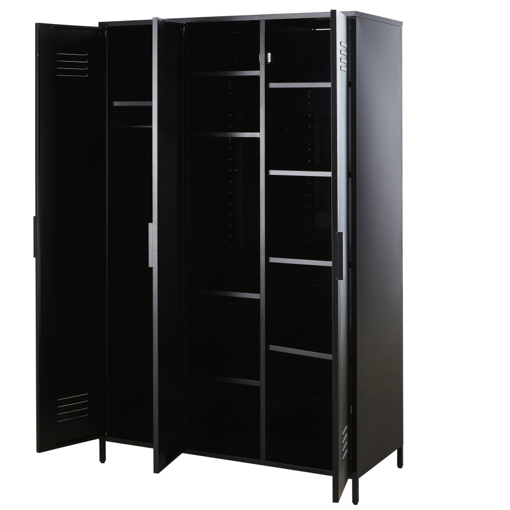 Dressing 3 portes en métal noir
