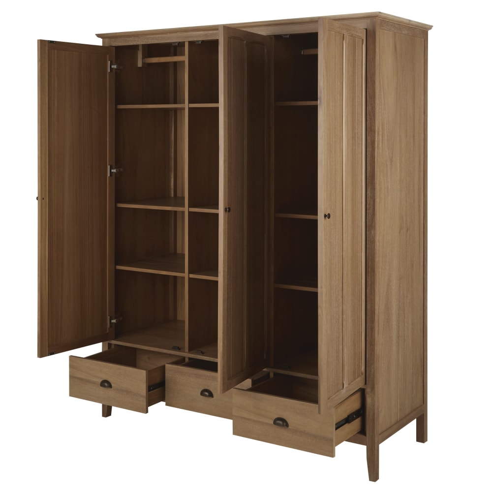 Dressing 3 portes et métal coloris laiton L158 — vue 3