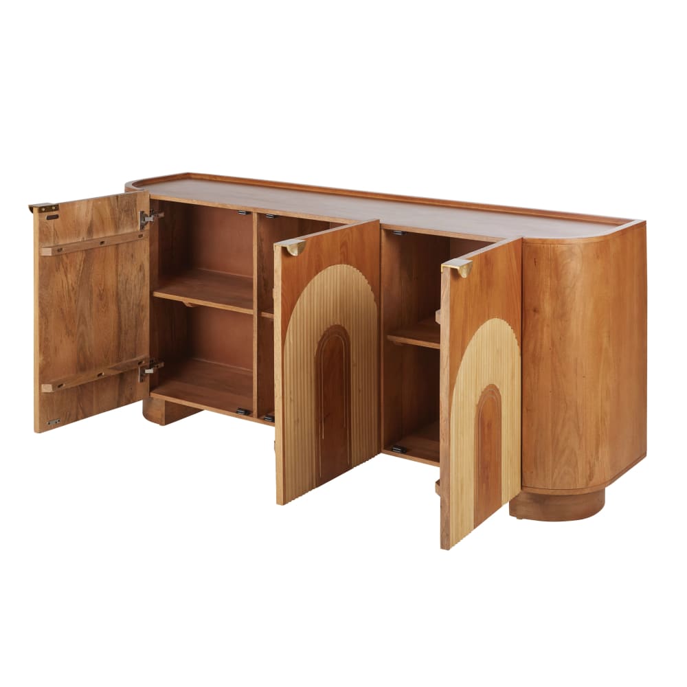 Dressoir van mangohout en rotan 180 cm - Maisons Du Monde