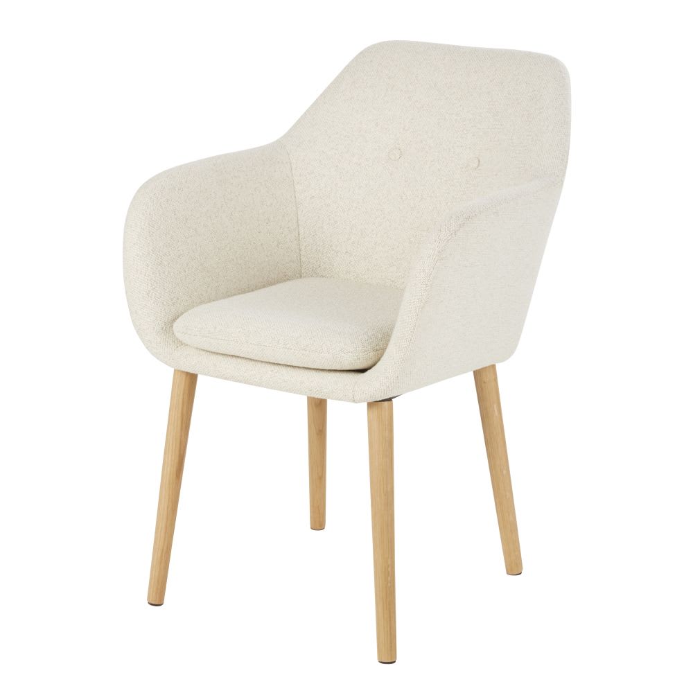 Eetkamerstoel met ecru bouclé bekleding - Maisons Du Monde