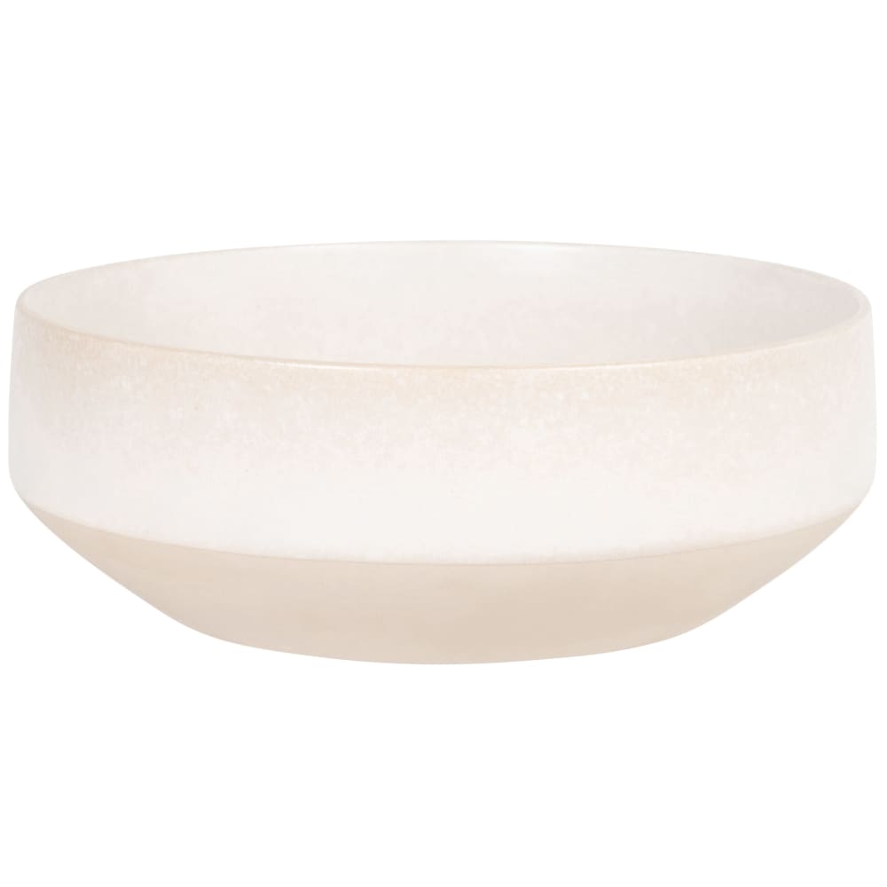 ensaladera de gres blanco y beige