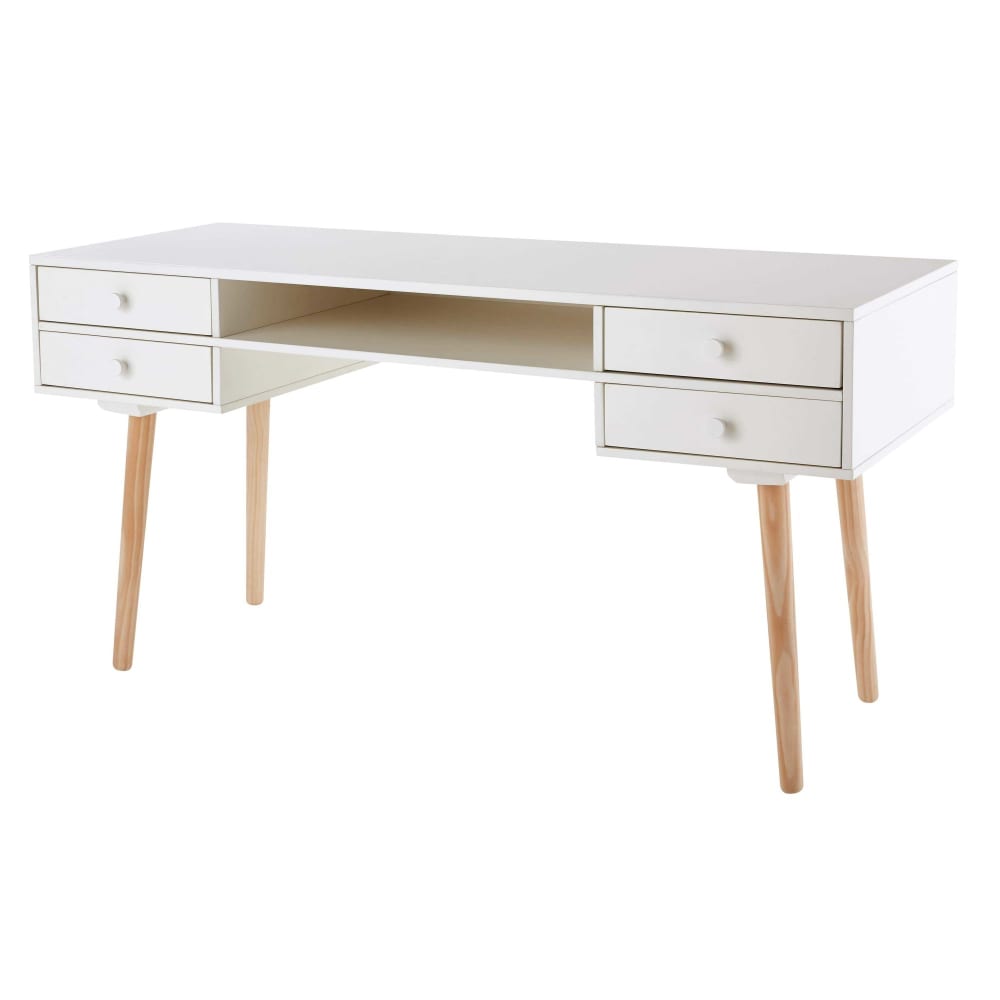Escritorio blanco con 4 cajones - Maisons du Monde