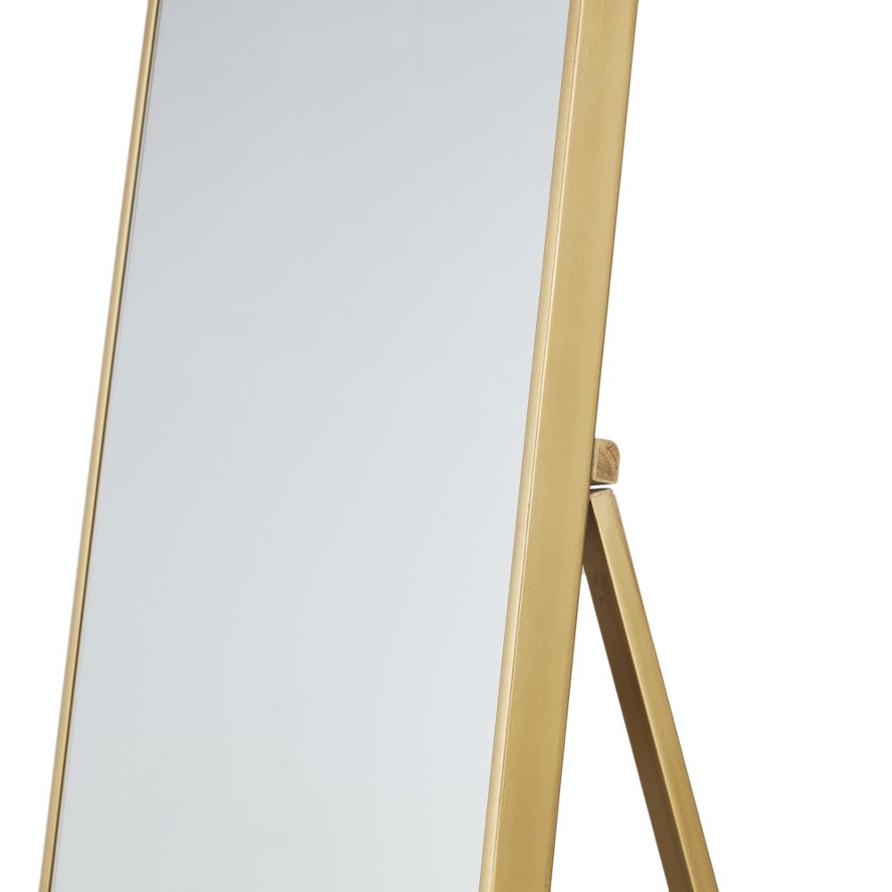 Espelho grande de chão em alumínio dourado, 50x170 cm - Maisons