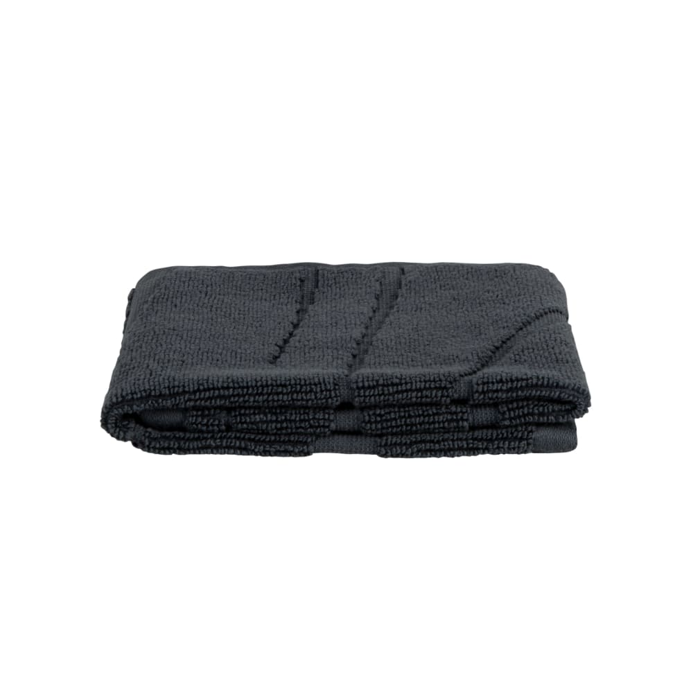 Essuie-mains en coton biologique gris anthracite à motifs 30x50