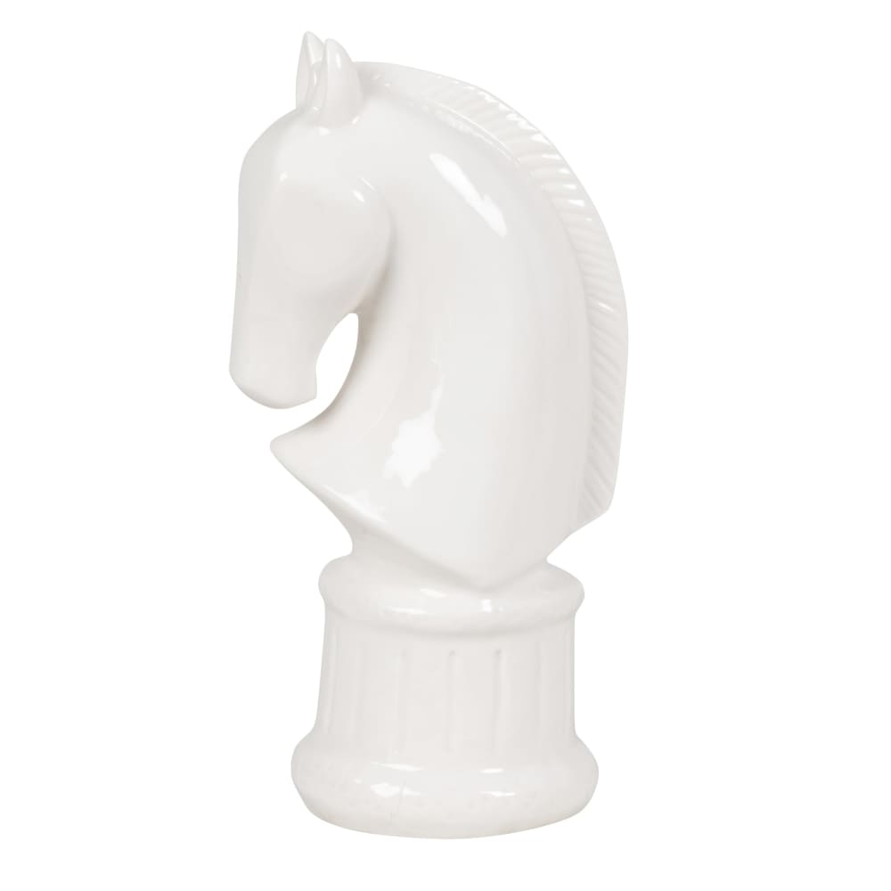 Estatueta de cavalo branco em porcelana A25 - Maisons Du Monde