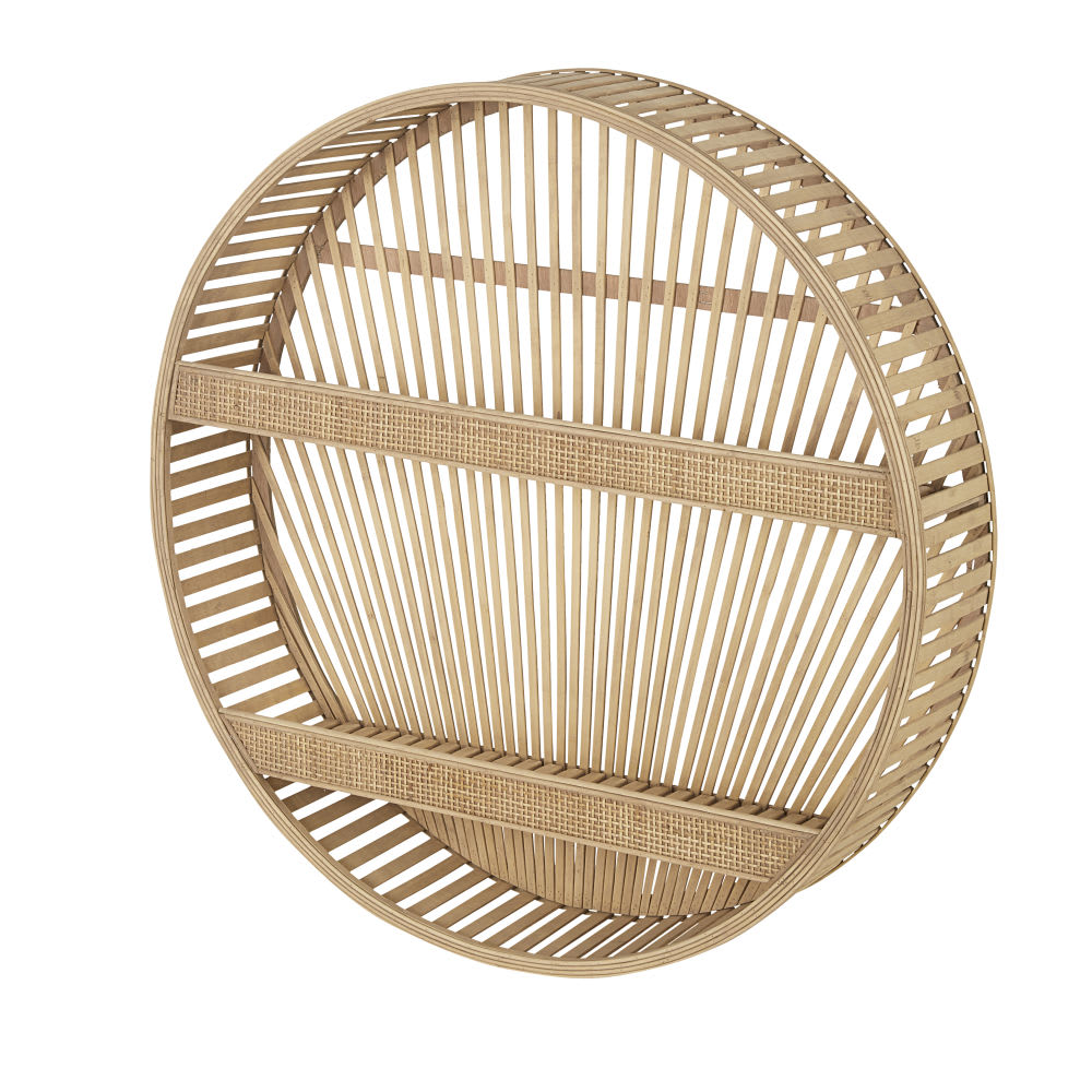 Etagère murale ronde marron