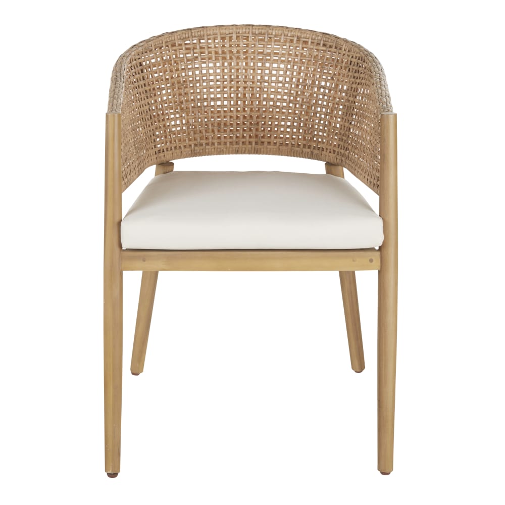 Fauteuil à dîner de jardin professionnel en bois d'acacia et tissu recyclé - Maisons du Monde