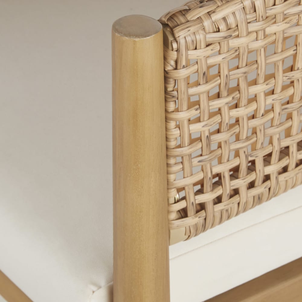 Fauteuil à dîner de jardin professionnel en bois d'acacia et tissu recyclé — vue 4