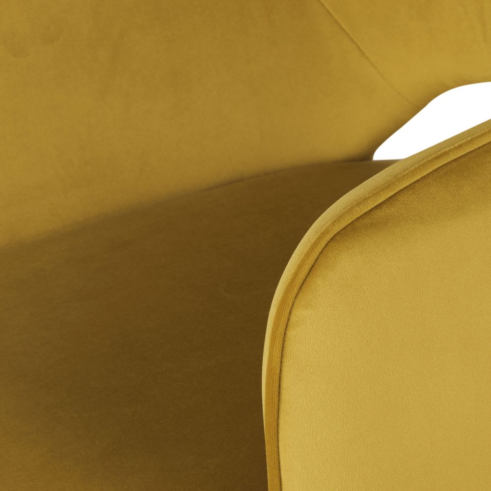 Fauteuil à diner professionnel en velours ocre — vue 4
