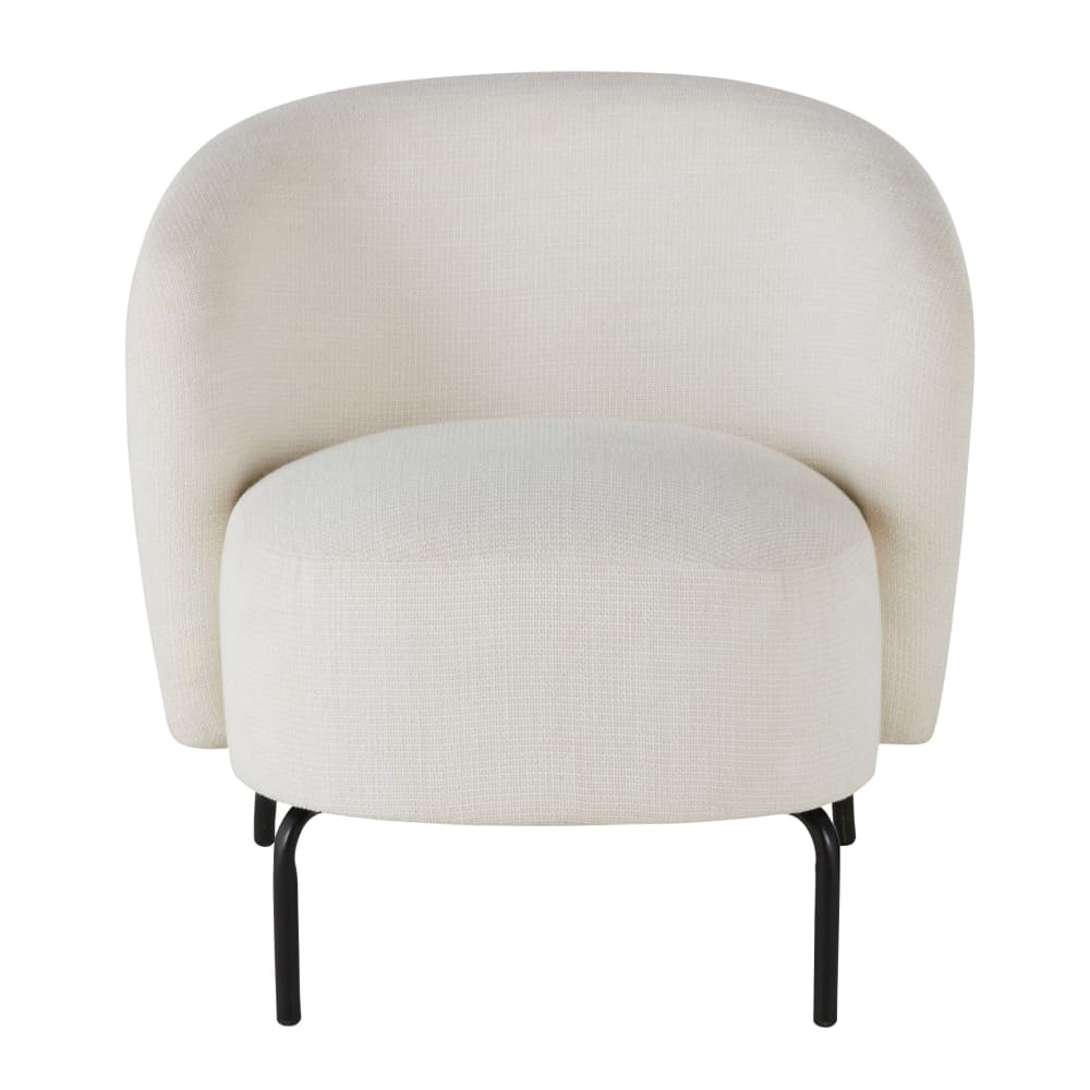 Fauteuil arrondi bouclettes écrues