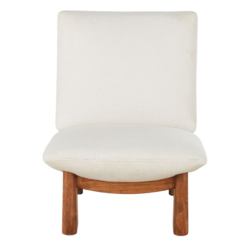Fauteuil beige et pieds en bois d'hévéa — vue 3