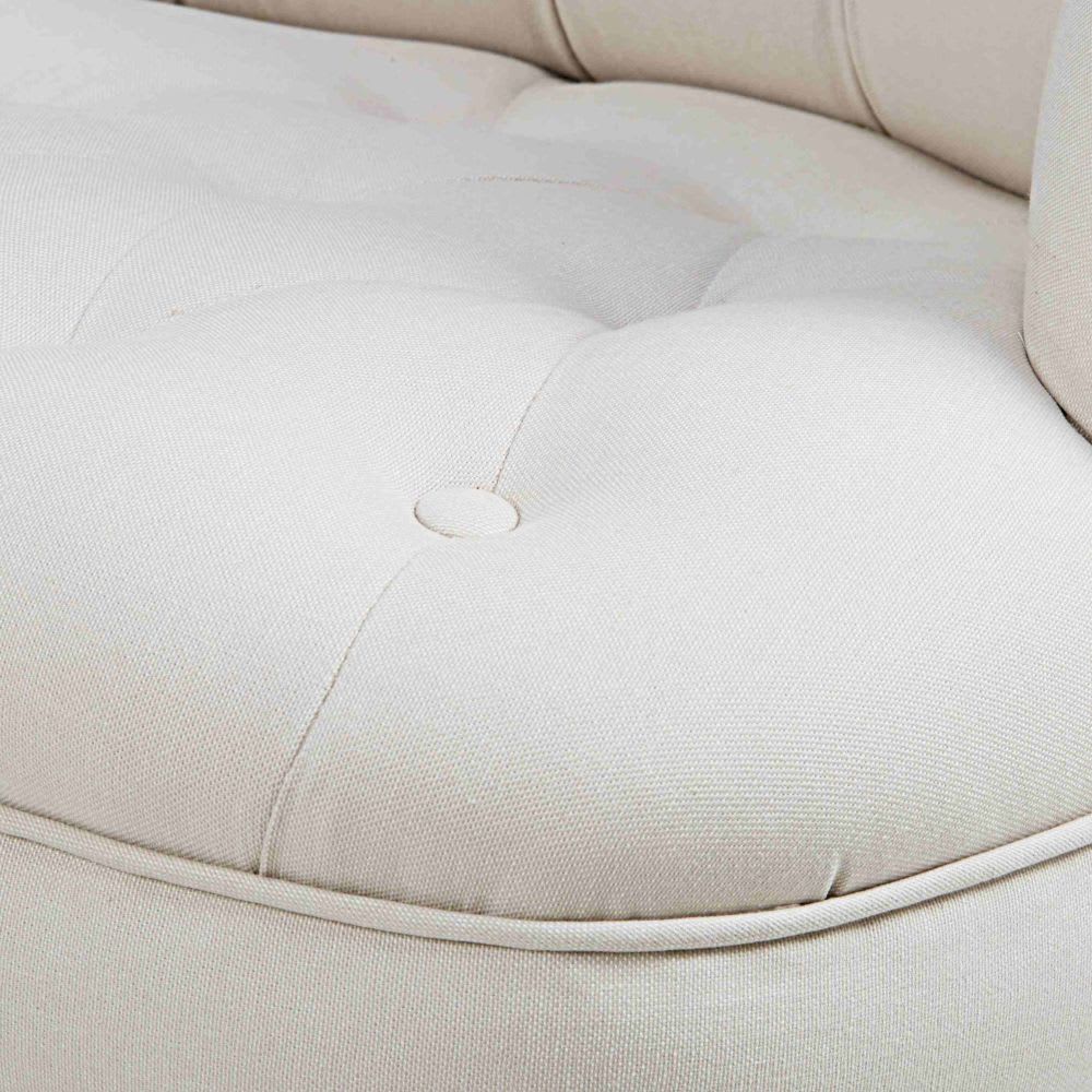 Fauteuil capitonné coloris lin — vue 4