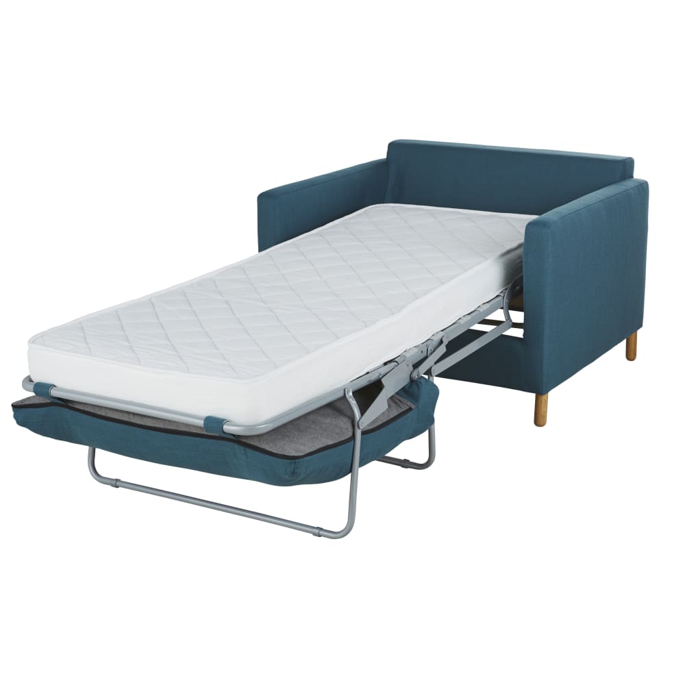 Fauteuil convertible professionnel bleu pétrole, matelas 12 cm - Maisons du Monde