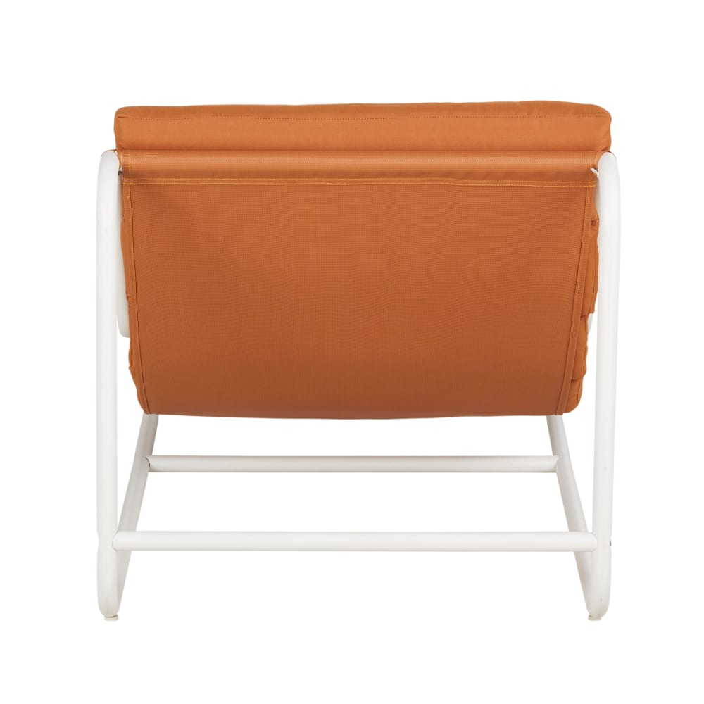 Fauteuil de jardin en acier blanc et toile brique recyclée — vue 4