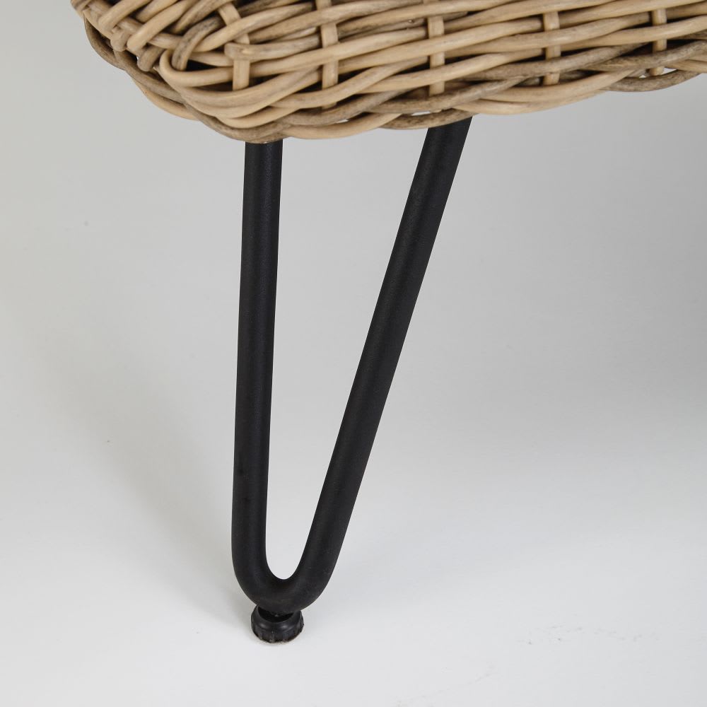 Fauteuil de jardin en résine tressée et coussins en toile recyclée — vue 4