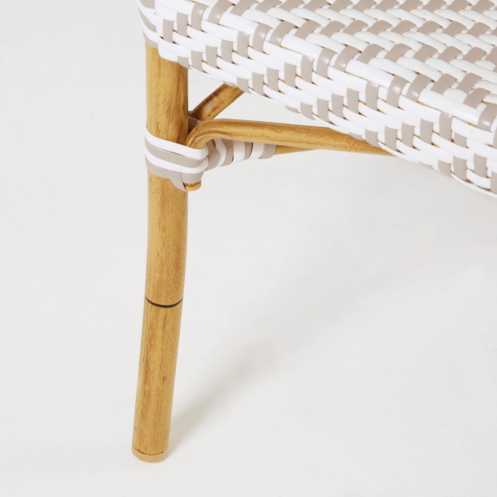 Fauteuil de jardin professionnel en résine blanche/beige — vue 4